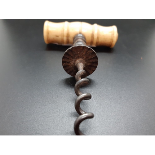 74 - A 19th century bone handle corkscrew (A/F)