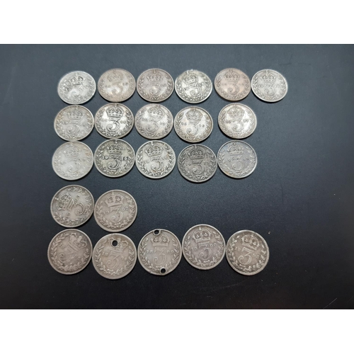 79 - Twenty three pre 1920 92.5% silver threepences