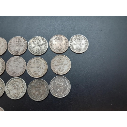 79 - Twenty three pre 1920 92.5% silver threepences