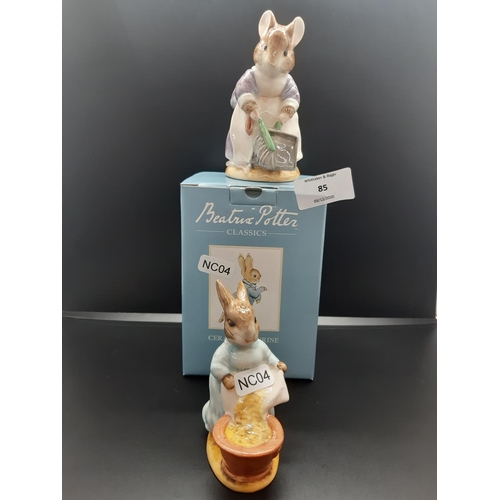 85 - Two Bunnykins figurines to include a Royal Albert Cecily Parsley and a boxed Border Fine Arts Hunca ... 