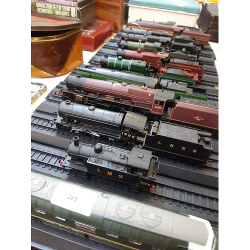 269 - Twelve plastic model trains to include a 1946 SR 4-6-2 Winston Churchill, 1935 46203 Princess Margar... 