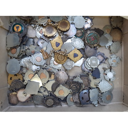 263 - A collection of various metalware to include 10 small silver plated trophies, Irish dancing medals e... 