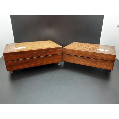 118 - Two mid 20th century inlaid musical jewellery boxes (see condition report)