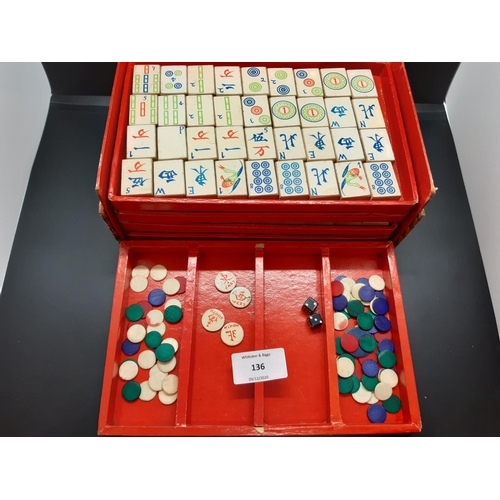 136 - An early/mid 20th century Mahjong set with 144 tiles