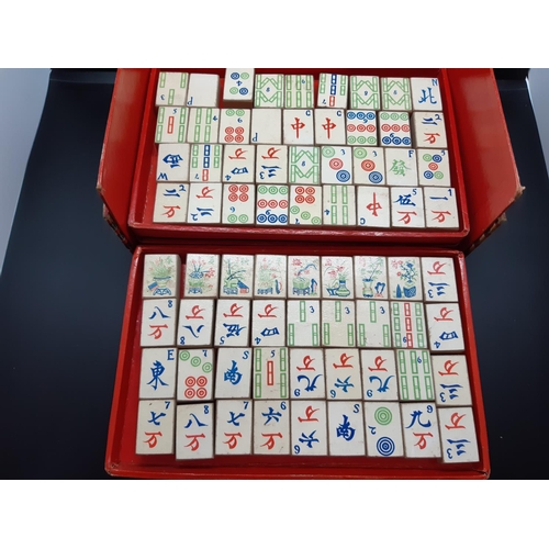 136 - An early/mid 20th century Mahjong set with 144 tiles
