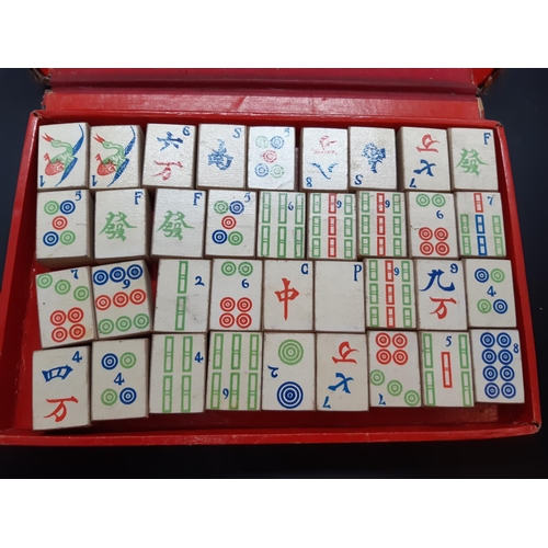 136 - An early/mid 20th century Mahjong set with 144 tiles