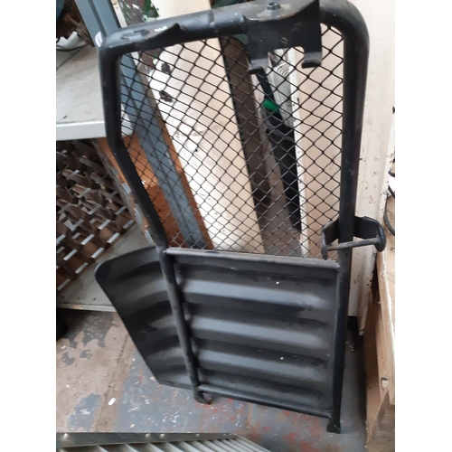 1043A - Three items, one aluminium Royston Resources vehicle loading ramp, one step ladder work platform and... 