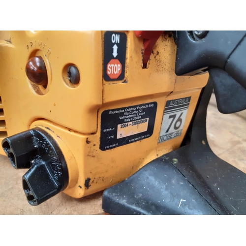 1050 - A black and yellow McCulloch/Electrolux MAC338 petrol chainsaw with 15