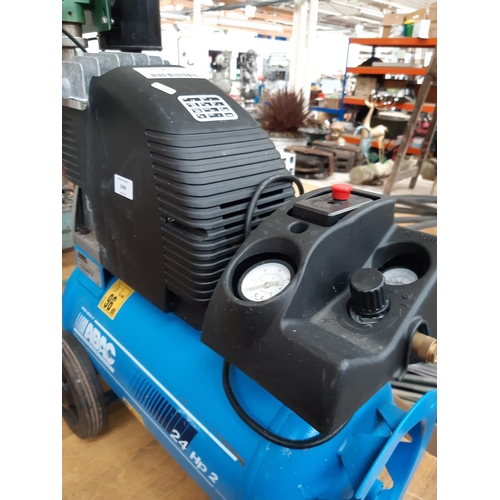 1098 - A black and blue Abac 24HP2 air compressor