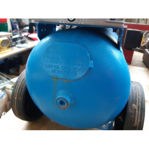 1098 - A black and blue Abac 24HP2 air compressor