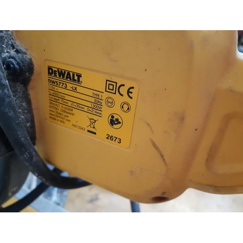 1104 - A black and yellow DeWalt DW5773-LX 110v chop saw