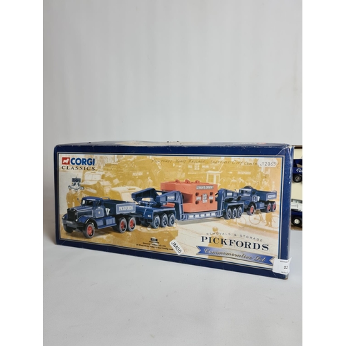 123 - A boxed Corgi Classics Pickfords Diamond T Ballast (x2) with 24 wheel Girder trailer and steel casti... 