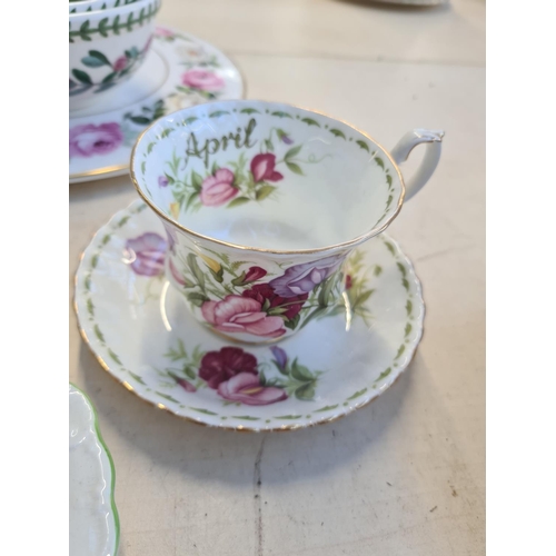 169 - Eight various pieces of china to include Royal Albert Sweet Pea tea cup and saucer, two Portmeirion ... 