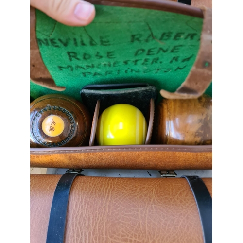 174 - Three cased pairs of crown green bowls