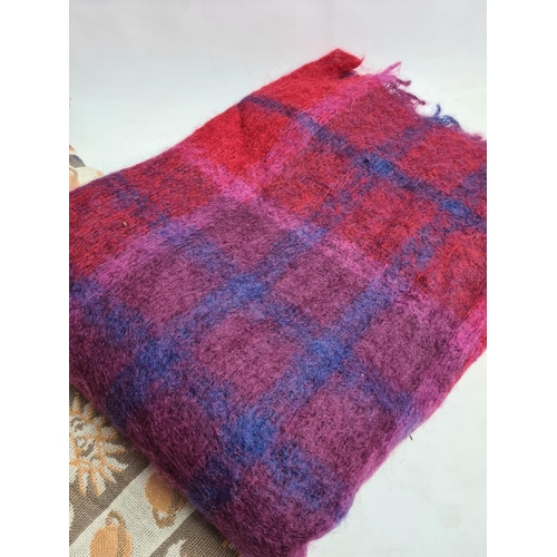 189 - Two blankets/throws to include a blue and red The Edinburgh Mill 95% wool blanket and one Welsh type... 