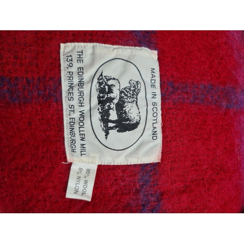 189 - Two blankets/throws to include a blue and red The Edinburgh Mill 95% wool blanket and one Welsh type... 