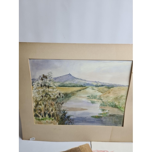 199 - A large collection of unframed watercolours to include three signed M. K Griffin, ten signed M. K Ba... 