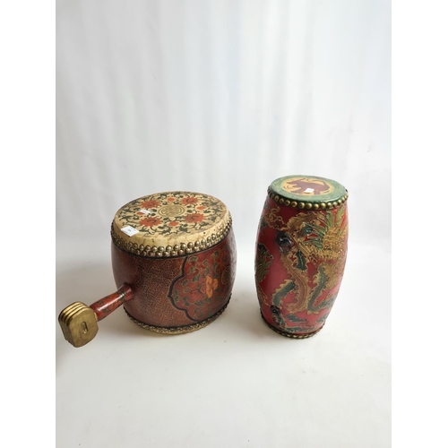 204 - Two Chinese ceremonial drums