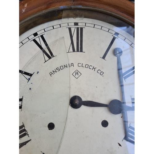 215 - An early 20th century Ansonia Clock Co. of America circular wall clock