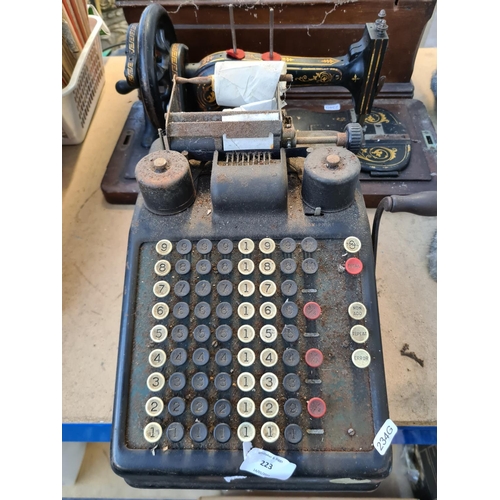 223 - A 1930s Burroughs portable adding machine