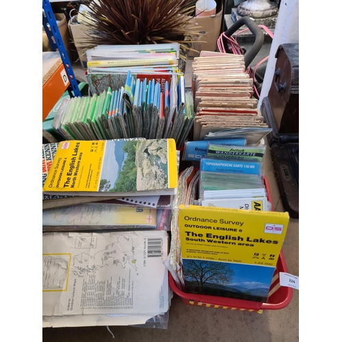 224 - A large quantity of various ordnance survey maps