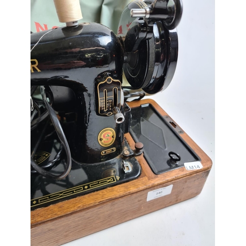 240 - A vintage Singer 99K electric sewing machine