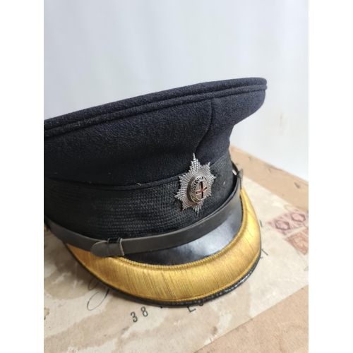 246 - Two vintage military caps with Coldstream Guards badges, one officer's forage cap and one green both... 