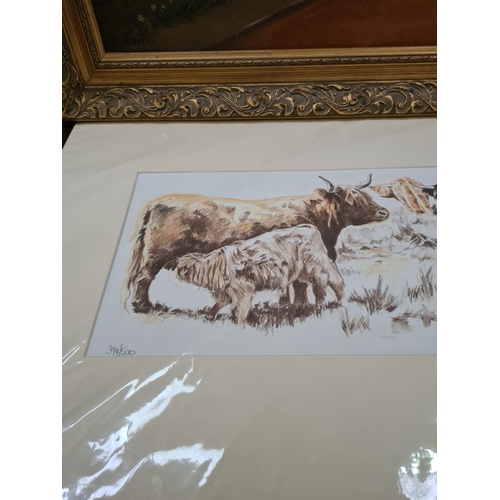 274 - Two pictures to include a gilt framed oil on canvas of Pott Shrigley near Macclesfield signed J. Nor... 