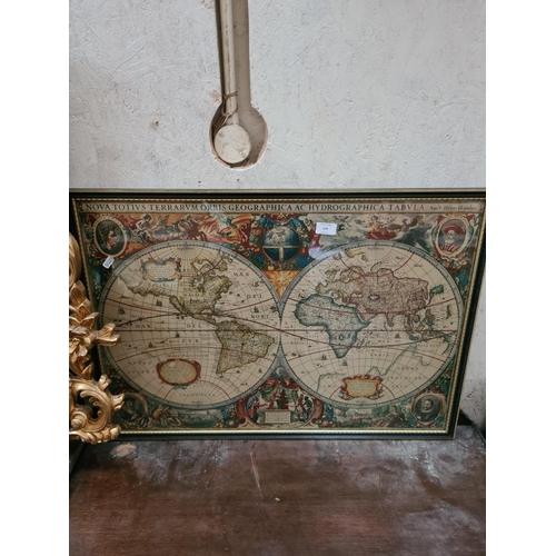 279 - A reproduction framed Dutch map print titled 