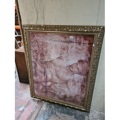 284 - A large gilt framed classical scene print - approx. 130cm x 106cm