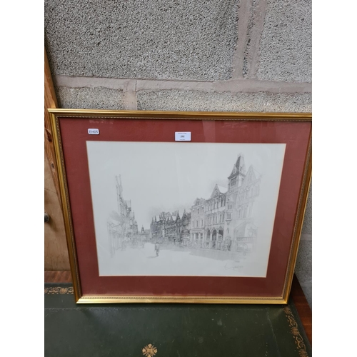 292 - A gilt framed pencil signed limited edition no. 100/250 Geldart print of Chester