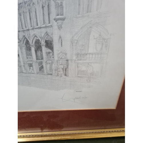 292 - A gilt framed pencil signed limited edition no. 100/250 Geldart print of Chester