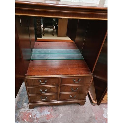 295 - A mahogany drinks cabinet - approx. 143cm high x 91cm wide x 55cm deep