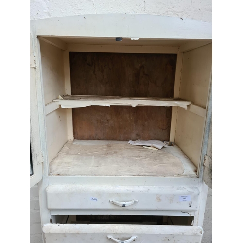 307 - A mid 20th century white painted kitchen cabinet