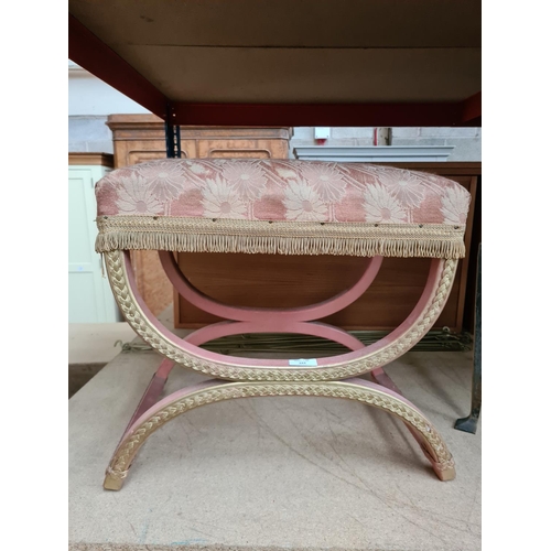 344 - Two vintage upholstered dressing table stools