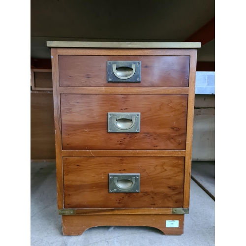 345 - A Bevan Funnell Reprodux yew wood chest of three drawers