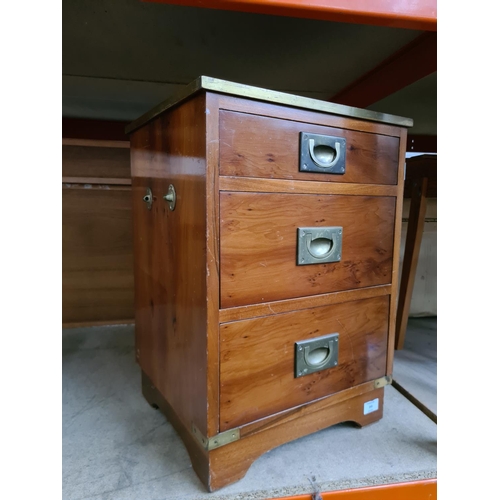 345 - A Bevan Funnell Reprodux yew wood chest of three drawers