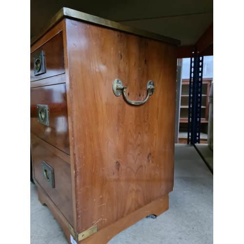 345 - A Bevan Funnell Reprodux yew wood chest of three drawers