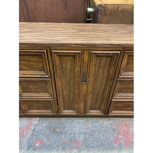 378 - A large heavy rosewood effect sideboard