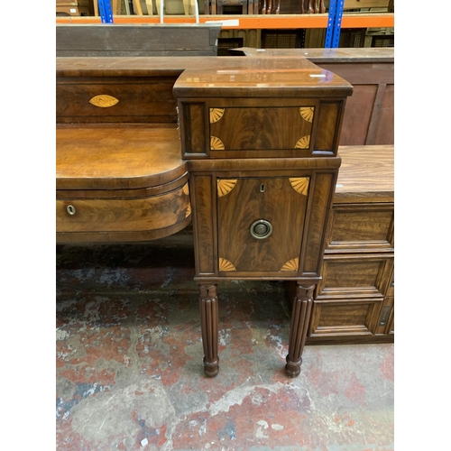 379 - A large George IV inlaid mahogany buffet/sideboard on reeded supports, circa 1825 - approx. 222cm wi... 