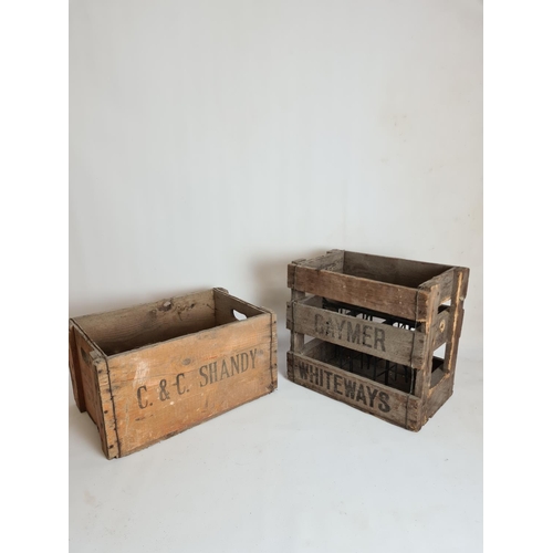 93 - Two vintage wooden crates to include a C. & C. shandy crate and a Coate Gaymer Whiteways cider crate