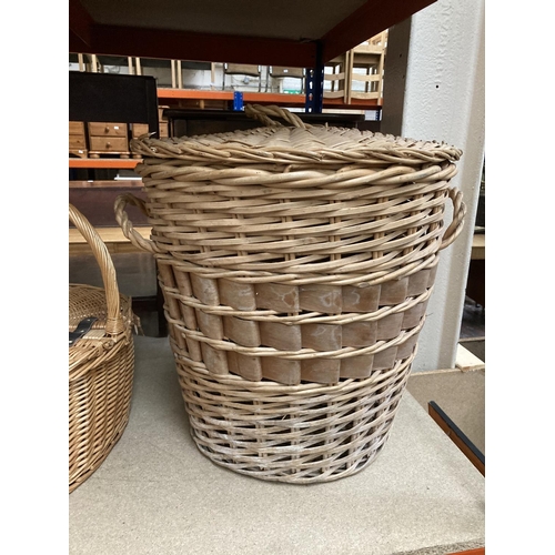 411 - Four various wicker baskets