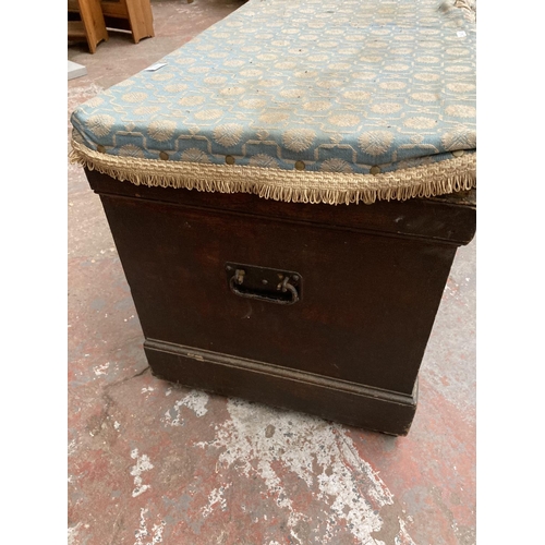 414 - A Victorian pine blanket box for restoration