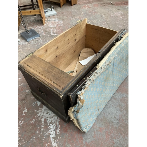 414 - A Victorian pine blanket box for restoration