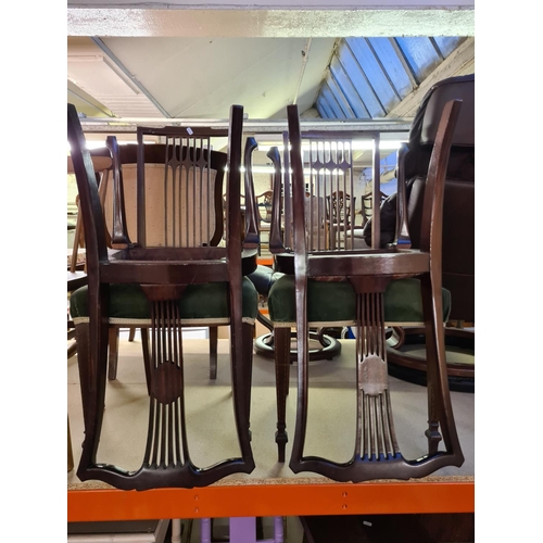 400 - Six various dining chairs to include a pair of H.J Berry spindle back chairs, pair of Edwardian maho... 