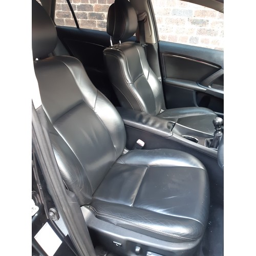 1125 - A black 2010 Toyota Avensis T4 D-4D 2 litre turbo diesel five door estate with 6 speed manual gearbo... 