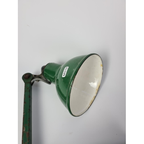 102 - A 1950s green enamel machinists work lamp