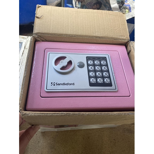 1148 - Two boxed shop return Sandleford 4.6l digital safes, one blue, one pink