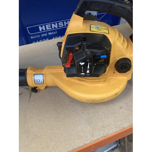 1153 - A black and yellow McCulloch Electrolux Tornado BVM250 petrol leaf blower