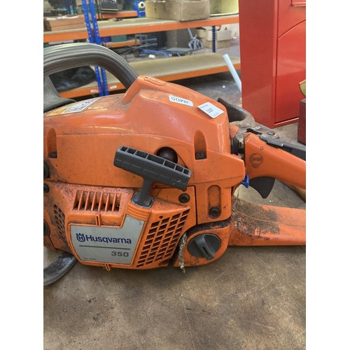 1157 - An orange and grey Husqvarna 350 petrol chainsaw with 17